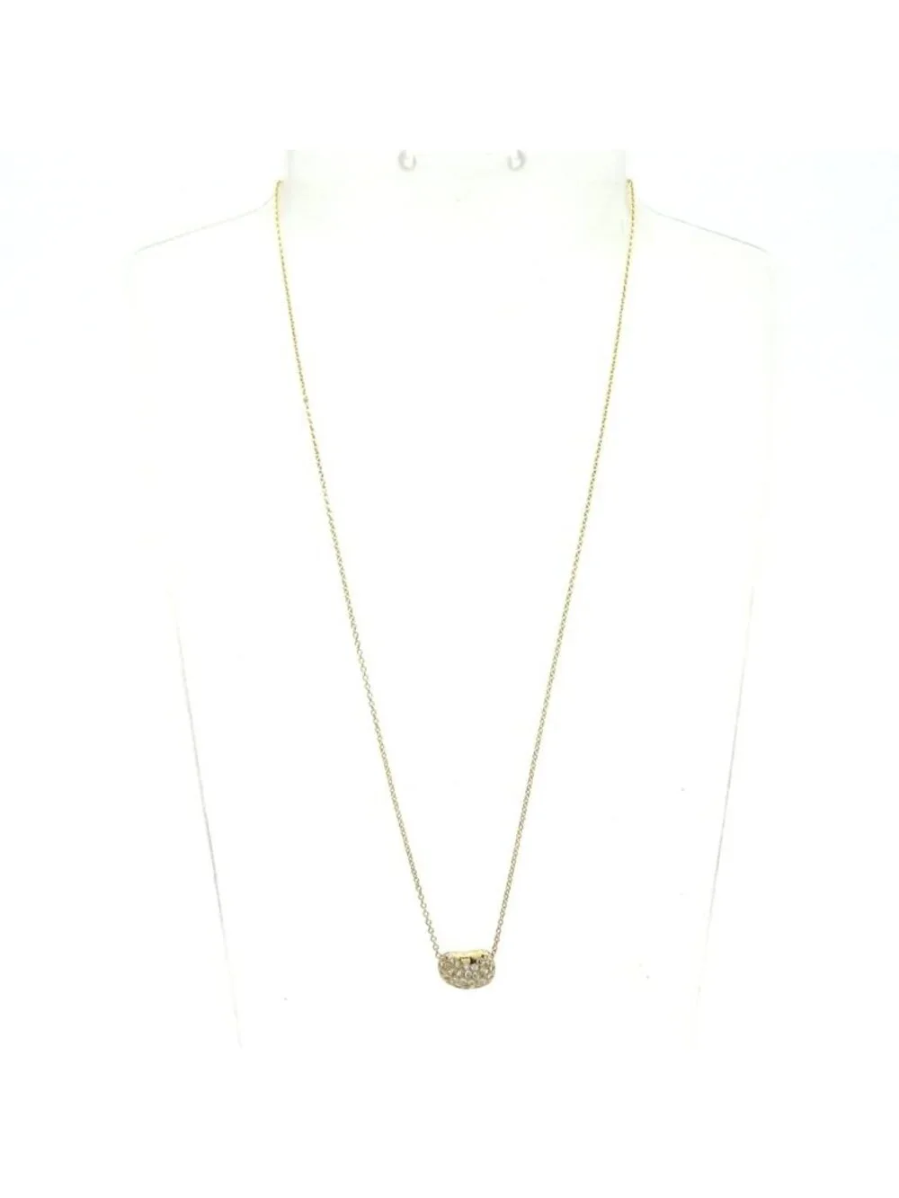 Tiffany & Co Necklace Bean 18k Yellow Gold Diamond